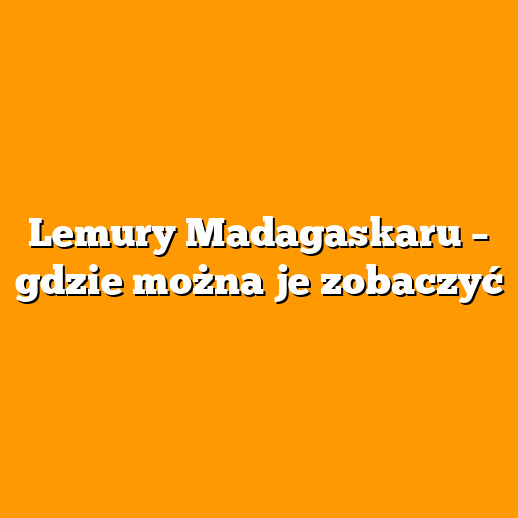 Lemury Madagaskaru – gdzie można je zobaczyć