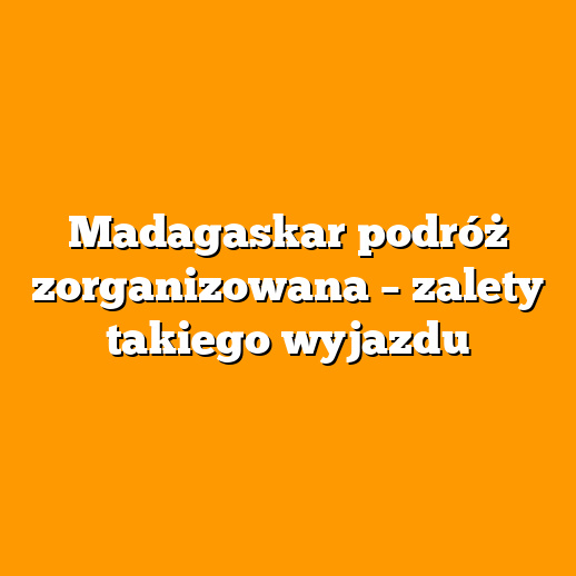 Madagaskar podróż zorganizowana – zalety takiego wyjazdu