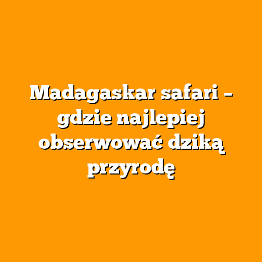 Madagaskar safari – gdzie najlepiej obserwować dziką przyrodę
