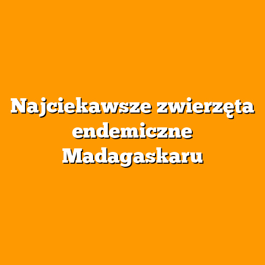 Najciekawsze zwierzęta endemiczne Madagaskaru