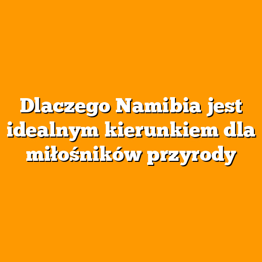 Dlaczego Namibia jest idealnym kierunkiem dla miłośników przyrody
