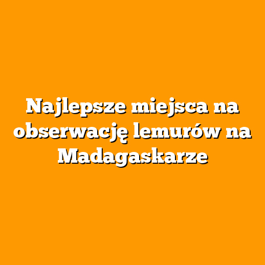 Najlepsze miejsca na obserwację lemurów na Madagaskarze